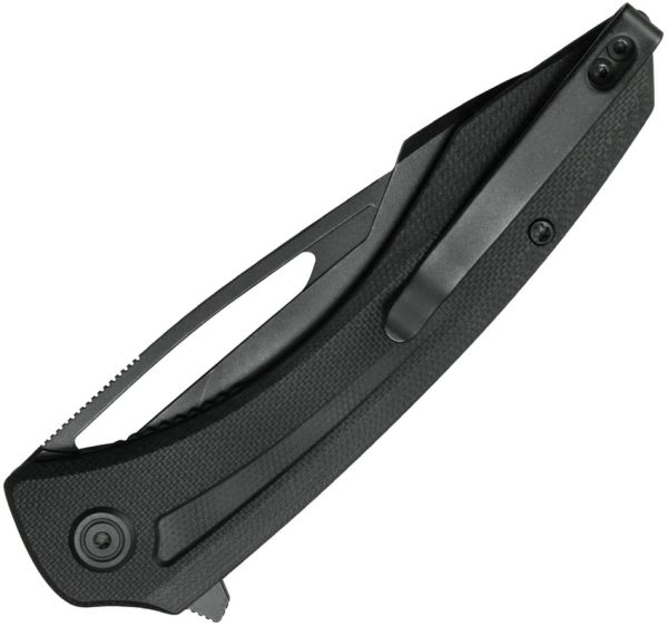 Kubey Merced Linerlock Folding Knife 3.5" Black 14C28N