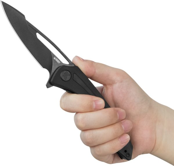 Kubey Merced Linerlock Folding Knife 3.5" Black 14C28N