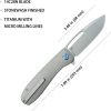 Kubey Supercell Linerlock Folding Knife 3.5" Gray Titanium