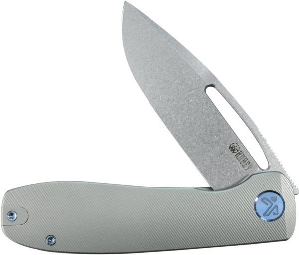 Kubey Supercell Linerlock Folding Knife 3.5" Gray Titanium