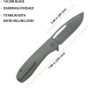 Kubey Supercell Linerlock Folding Knife 3.5" Black Stonewash 14C28N