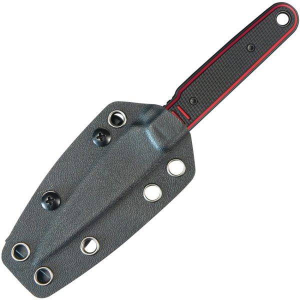 Kubey JL Fixed Blade Knife 3.13" 14C28N Black/Red G10