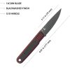 Kubey JL Fixed Blade Knife 3.13" 14C28N Black/Red G10