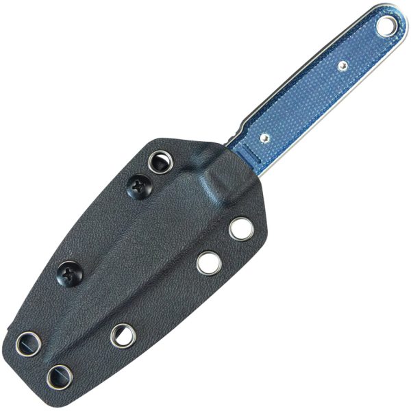 Kubey JL Fixed Blade Knife 3.13" 14C28N Blue Micarta w/ Sheath