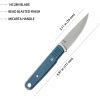 Kubey JL Fixed Blade Knife 3.13" 14C28N Blue Micarta w/ Sheath