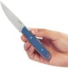 Kubey JL Fixed Blade Knife 3.13" 14C28N Blue Micarta w/ Sheath