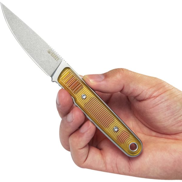 Kubey JL Fixed Blade Knife 3.13" 14C28N Ultem w/ Sheath