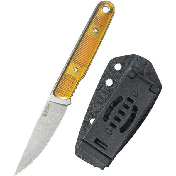 Kubey JL Fixed Blade Knife 3.13" 14C28N Ultem w/ Sheath
