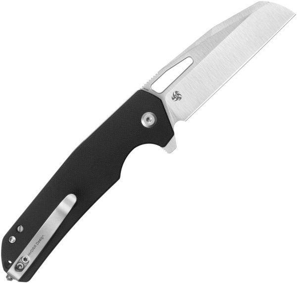 Kubey 10-8 Button Lock Folding Knife 3.13" 14C28N Black G10
