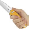 Kubey 10-8 Button Lock Folding Knife Yellow G10 3.13 Blade