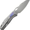 KB Knives Sudden Framelock Folding Knife CPM-20CV Gray Titanium Timascus