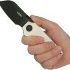 Kubey Boxer Linerlock Folding Knife 2.5" Blade White G10