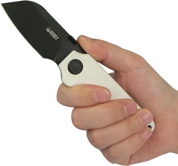 Kubey Boxer Linerlock Folding Knife 2.5" Blade White G10