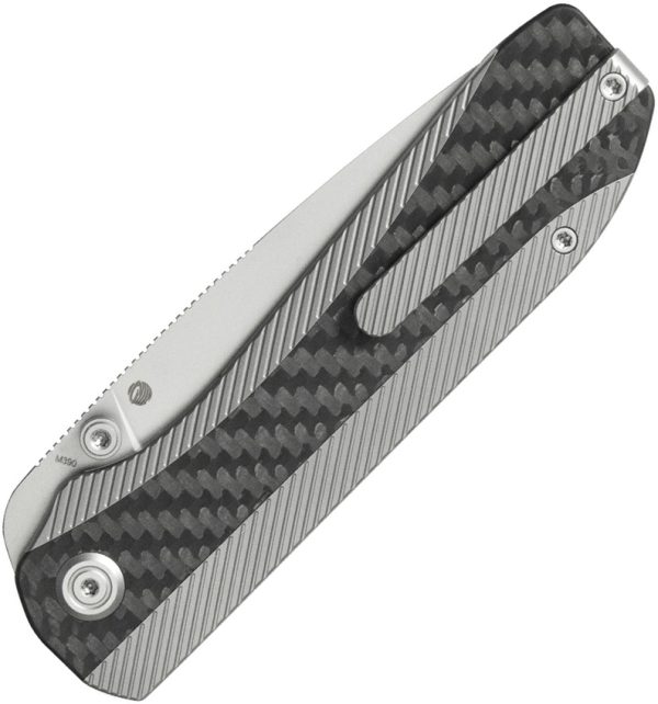KB Knives Zephyr Folding Knife 3.75" M390 Linerlock Gray Titanium