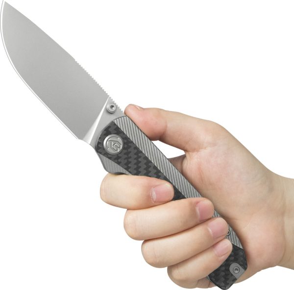 KB Knives Zephyr Folding Knife 3.75" M390 Linerlock Gray Titanium