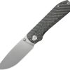 KB Knives Zephyr Linerlock Folding Knife 3.75" M390 Flame Ti/CF