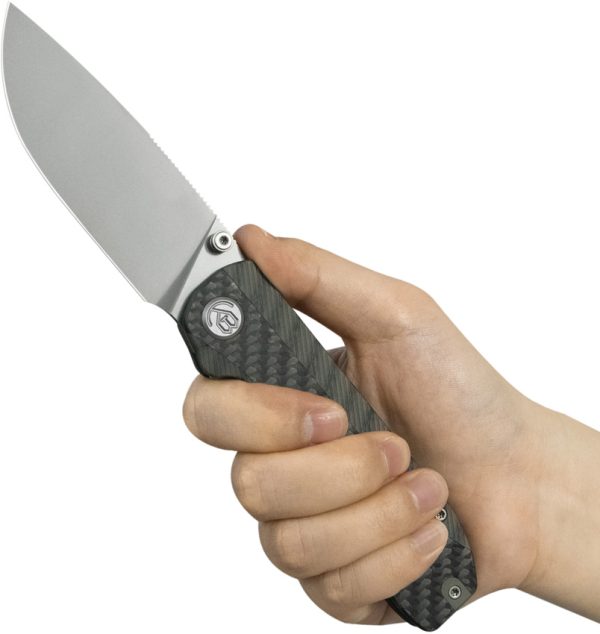 KB Knives Zephyr Linerlock Folding Knife 3.75" M390 Flame Ti/CF