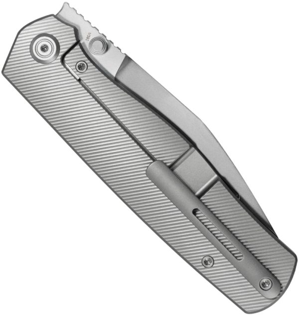 KB Knives Albatross Framelock 3.75" Bohler M390 Gray Titanium Folding Knife