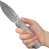 KB Knives Albatross Framelock 3.75" Bohler M390 Gray Titanium Folding Knife