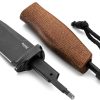 LionSTEEL ACHA Fixed Blade Knife M390 4.25" Black PVD Natural Micarta