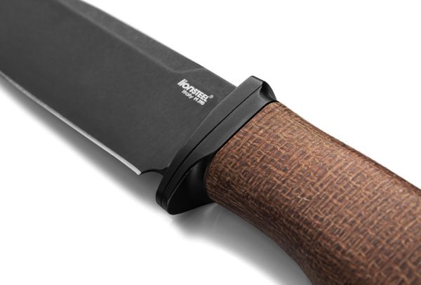 LionSTEEL ACHA Fixed Blade Knife M390 4.25" Black PVD Natural Micarta