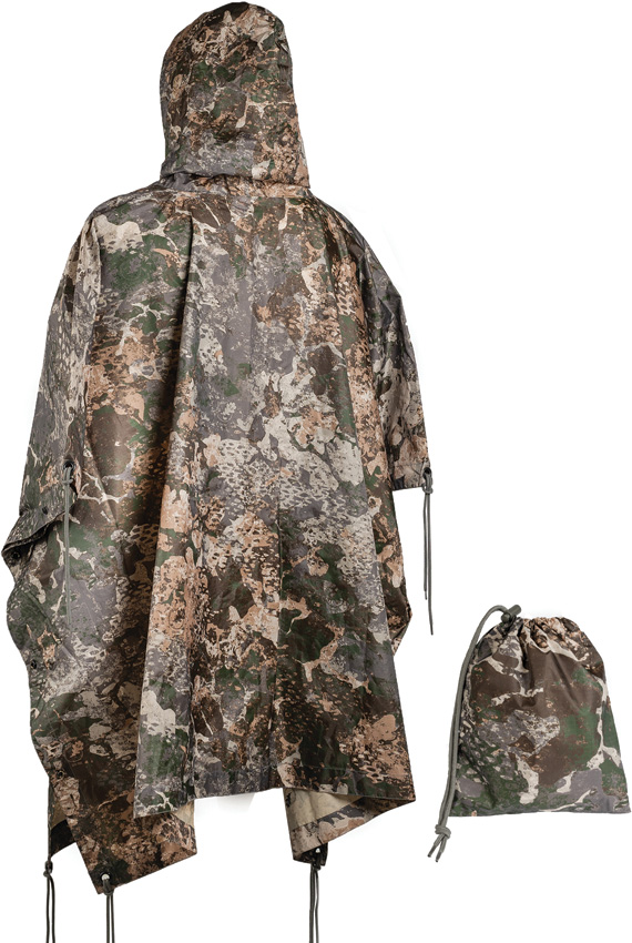 Mil-Tec Z2 Ripstop Wet Weather Poncho CIV-TEC WASP I Z1B Camo w/ Stuff Sack