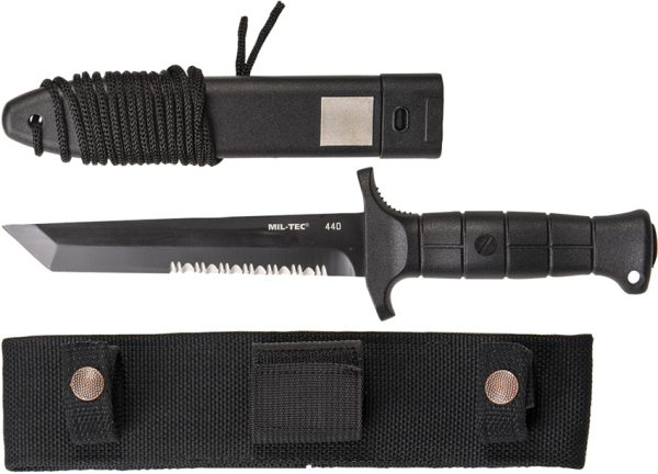 Mil-Tec German Combat Knife 6.5" Tanto 440A Stainless Black