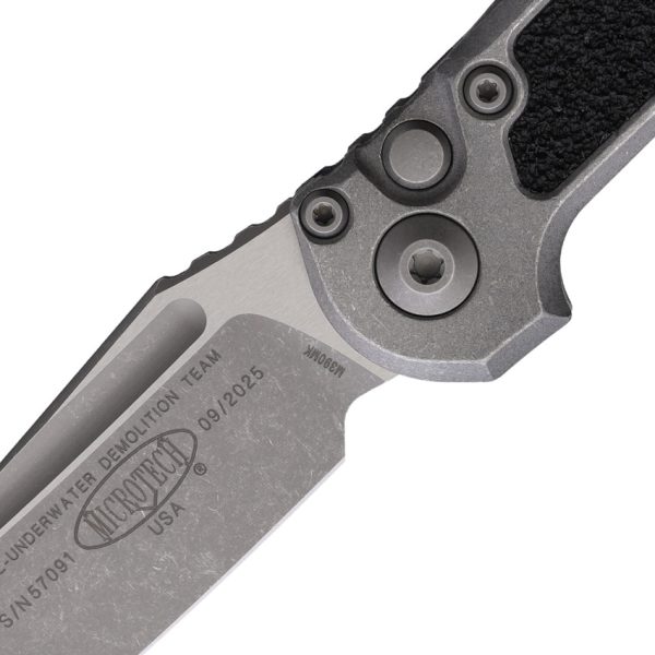 Microtech LUDT Auto Folding Knife GenIII 3.5" Apocalyptic Tanto Blade, Weathered Aluminum Handle, Button Lock