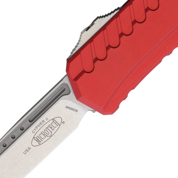 Microtech Cypher II OTF SE Automatic Folding Knife Red 3.5" Blade