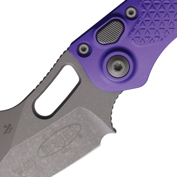 Microtech Stitch S/E 3.75" Button Lock Folding Knife Purple