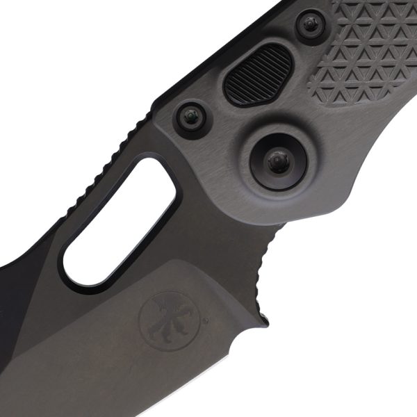Microtech Stitch S/E Button Lock Auto Folding Knife 3.75" Black DLC