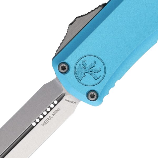 Microtech Hera II Mini D/E OTF Auto 3" M390MK Turquoise 30th Anniversary