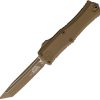 Microtech Hera II Mini T/E OTF Auto Folding Knife 3" M390MK Tanto Dark Earth