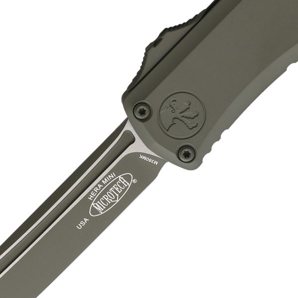 Microtech Hera II Mini T/E OTF Auto Folding Knife 3in M390MK Tanto Moss Green
