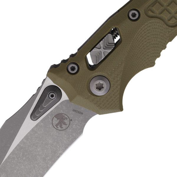 Microtech Amphibian S/E Ram-Lok Folding Knife 4" Apocalyptic M390 Blade, OD Green G10 Frag Handle