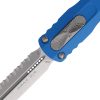 Microtech Dirac D/E OTF Auto Folding Knife 3" Stonewash Serrated Blue