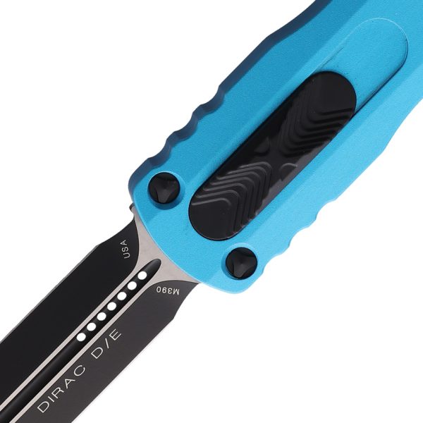 Microtech Dirac D/E OTF Folding Knife 3" Black Blade Teal Handle