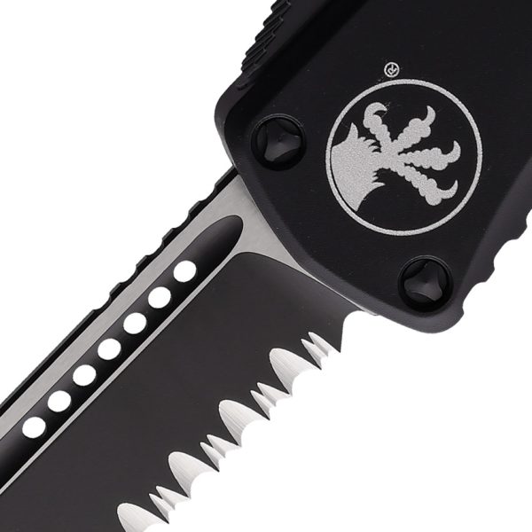 Microtech Hera OTF Automatic Folding Knife 3" Black Partially Serrated
