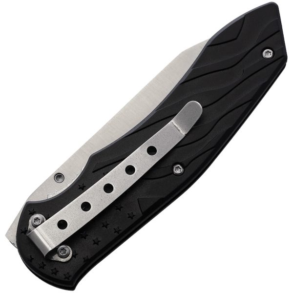 Miscellaneous Linerlock Folding Knife 3.5" Satin Stainless Black