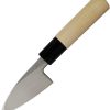 Mikihisa Deba Fixed Blade 3.13" White Steel #2 Poplar Handle