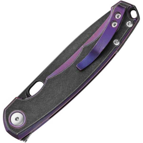MKM-Maniago Knife Makers Eclipse Framelock Folding Knife Purple Titanium 3.25" CPM MagnaCut