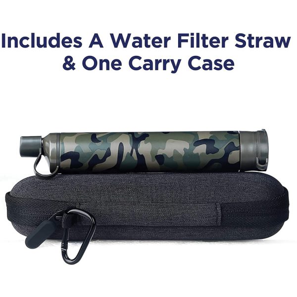 Membrane Solutions Water Filter Straw with Case - Camo