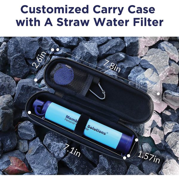 Membrane Solutions Water Filter Straw 1500L Capacity with Case