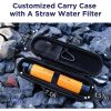 Membrane Solutions Water Filter Straw with Case, 1500L, Orange