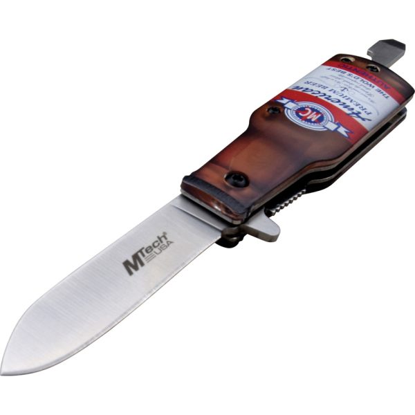 Mtech Bottle Linerlock Assisted Opening Folding Knife 2.5" Blade