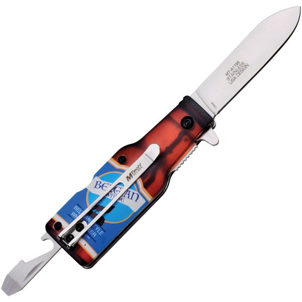 Mtech Bottle Linerlock Folding Knife 2.5" Blade Belgian Beer