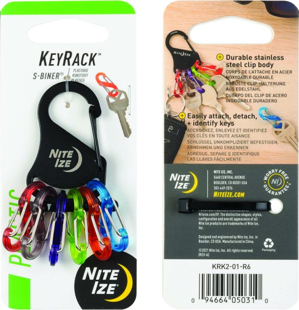 Nite Ize KeyRack S-Biner with Six Plastic Clips