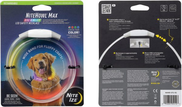 Nite Ize NiteHowl Max Rechargeable Safety Necklace Dog Light