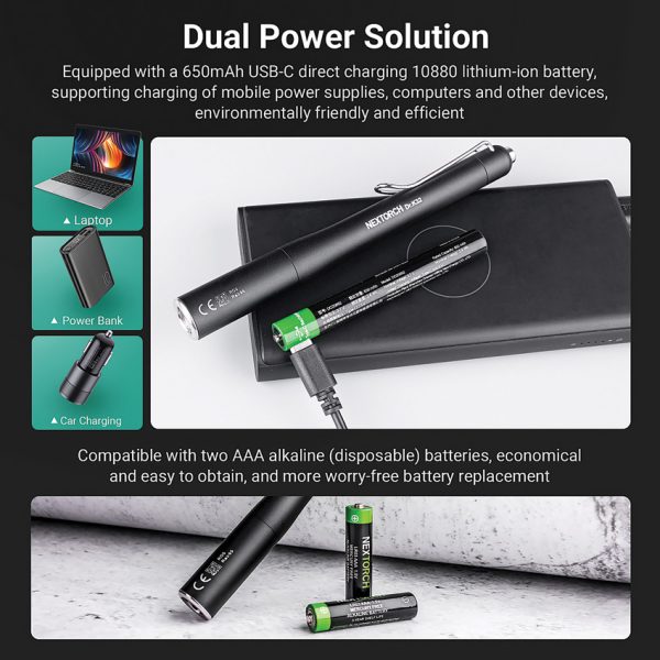 Nextorch Dr K32 Dual Medical Penlight, Black