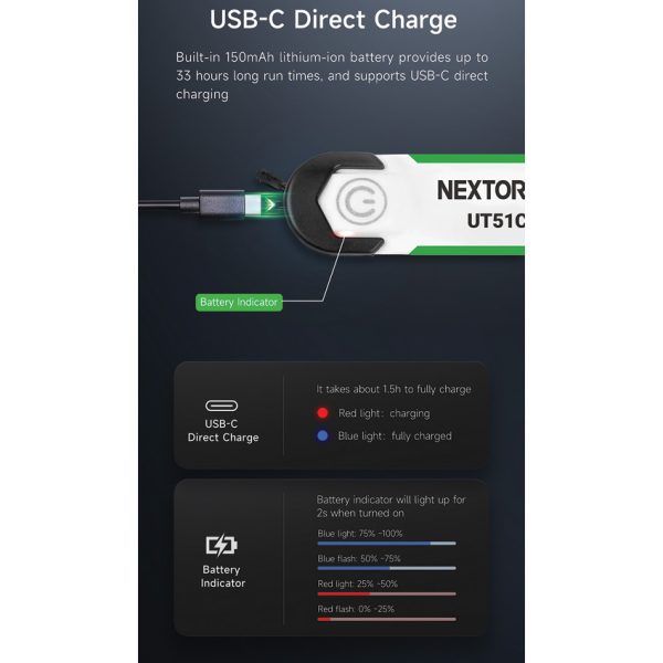 Nextorch UT51C Safety Slap Bracelet with USB-C Rechargeable LEDs